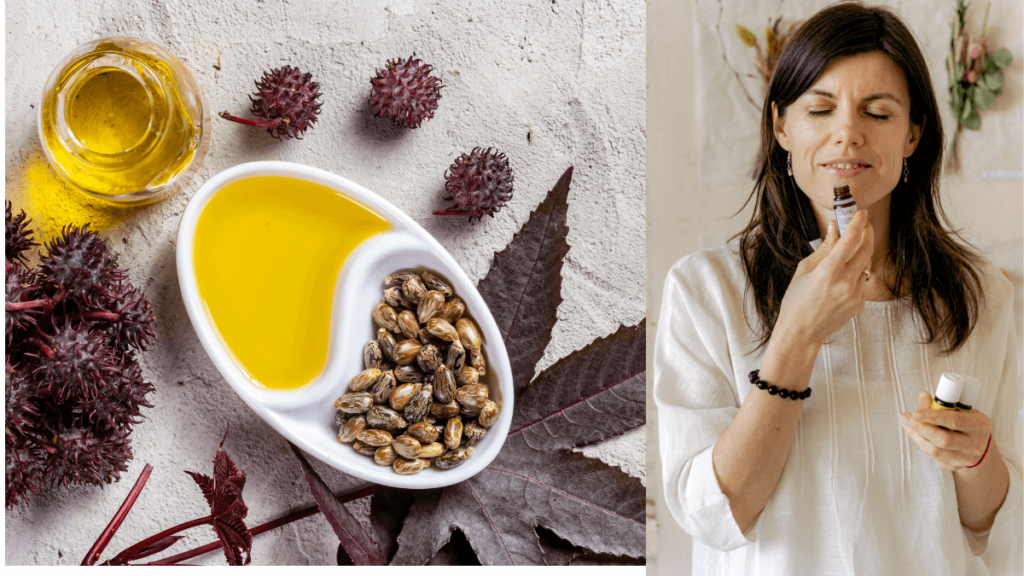 o óleo rícino é rico em ácidos graxos e mais especificamente o ácido ricinoleico ele sim que é o responsável por todos esses benefícios.( ele ajudaria a clarear o melasma a clarear manchas também ou ainda ajudar nas rugas e também sobre crescimento de cabelos cílios sobrancelha)